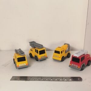 Kids Construction and Fire Truck Toy Set